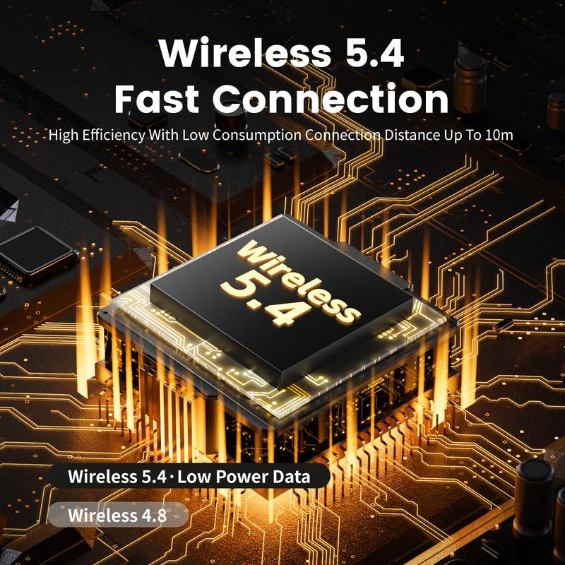 Electronic Wireless Bluetooth Headphones Over-Ear, Deep Bass Hi-Fi Stereo, 65H Playtime, Foldable Lightweight Headset with Mic for Ios/Android/Pc Headset Earbud Headphonesbluetooth Black