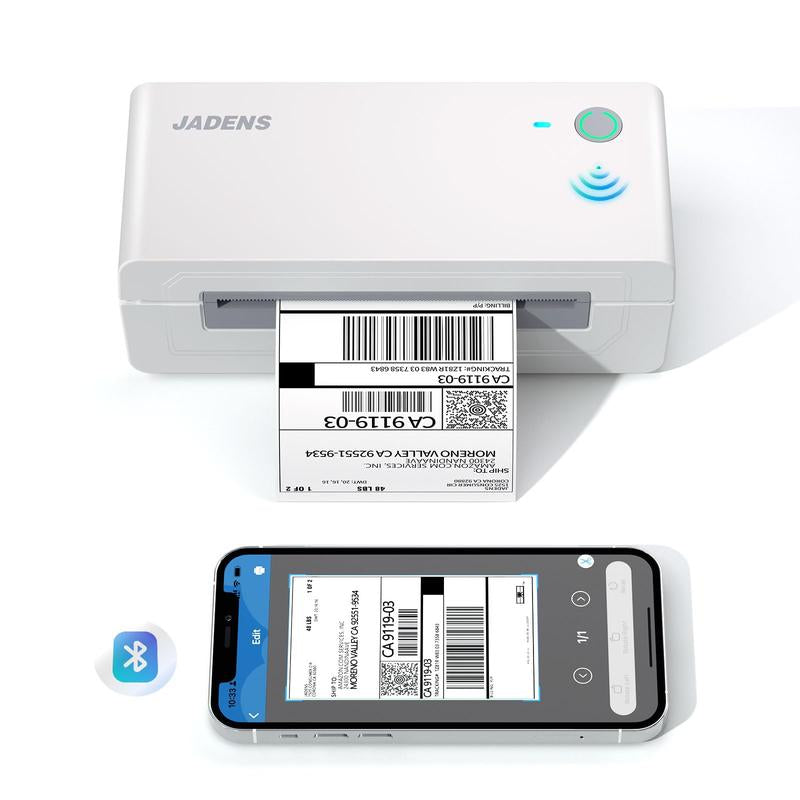 JADENS Shipping Label Printer 668BT, Bluetooth Wireless Thermal Label Printer, Compatible with Ios, Android, Windows, Mac, Chromebook, Widely Used for Etsy, Ebay, Shopify, USPS