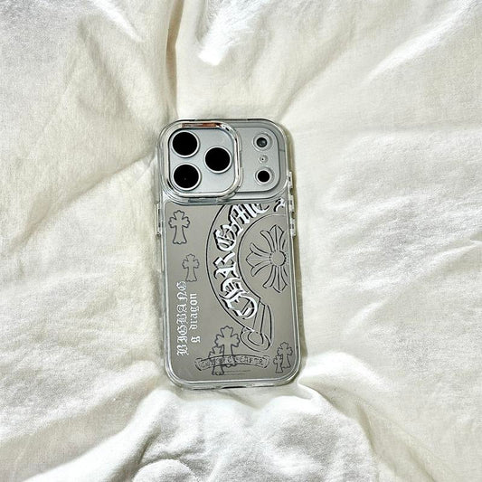 Gothic Cross Iphone 17 Case Mirror Pattern Phone Cases for Iphone17-11 Pro Max – Stylish Shockproof Cover.Iphone 17 Case/16 plus Case/15 Promax Case/14 Case/13 Case