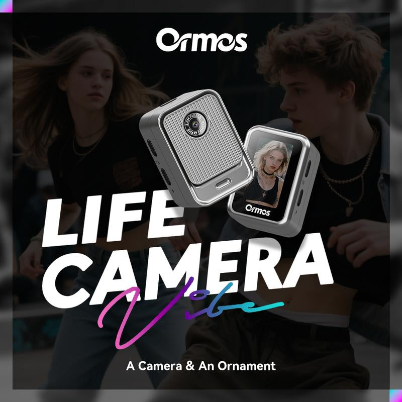 Ormos Mini Keychain Digital Camera – S131 Pocket-Size Camera Retro Vlog Camera with Necklace for Travel, Concerts, Kids & Instant Party,Gift.(No Charging Cable,No Sim Card)