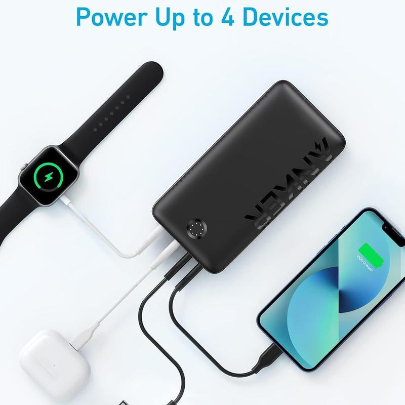 Anker Power Bank 40,000Mah 30W USB-C High-Speed Battery Pack, for Macbook, Iphone 15/14/13/12 Series, Samsung Galaxy, Ipad, Travel Gadgets, and More