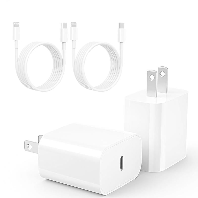 Buy 1 Get 1 Free: 4-Pcs 20W PD Fast Charger Block & 5Ft Type-C to Light Ning Cable for I Phone 14/13/12/11, I Pad - Travel Ready，Smartphones with Other CC Interfaces