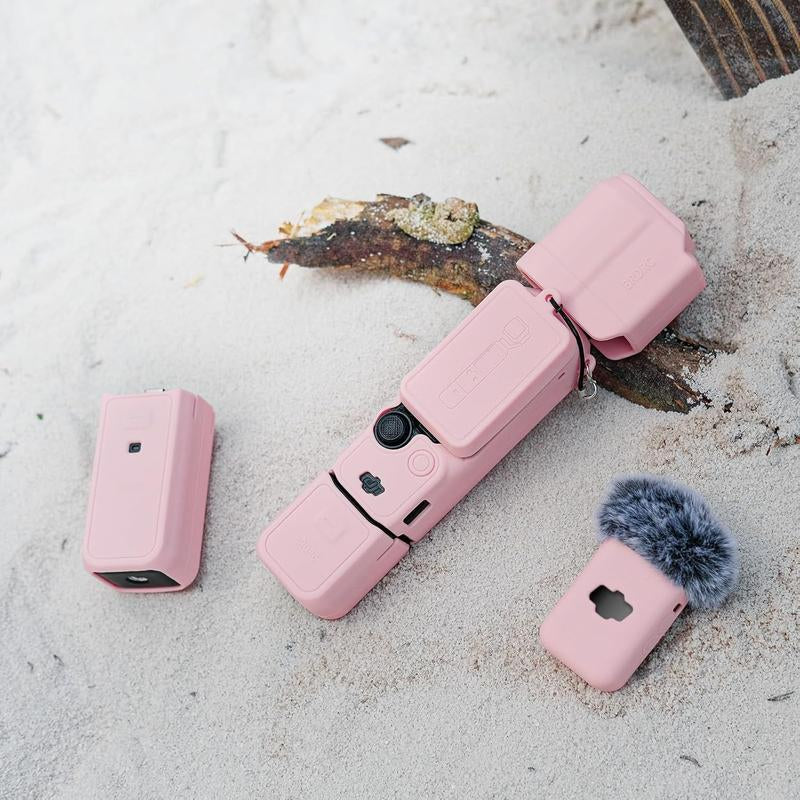 DJI Pocket 3 Case Soft Silicone Protective Case Compatible with Osmo Pocket 3 Creator Combo Lightweight Screen Protector Grip Cover Accessories Pink Camera Smartphone Protection Shockproof