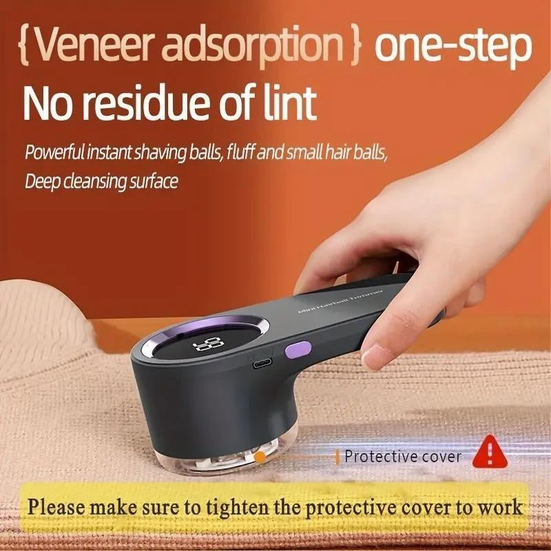 Electric Lint Remover, Portable USB Rechargeable Sweater Shaver, LED Display Hairball Trimmer, Durable Lint Remover Shaver for Socks/Sweaters/Coats