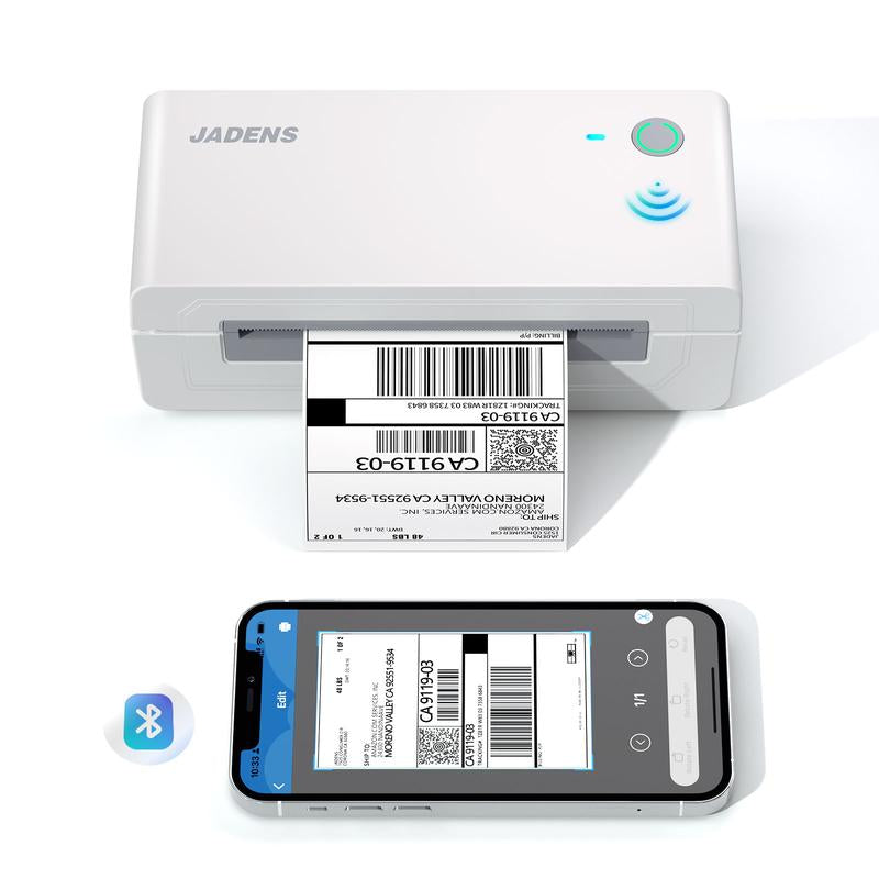 JADENS Shipping Label Printer 668BT, Bluetooth Wireless Thermal Label Printer, Compatible with Ios, Android, Windows, Mac, Chromebook, Widely Used for Etsy, Ebay, Shopify, USPS
