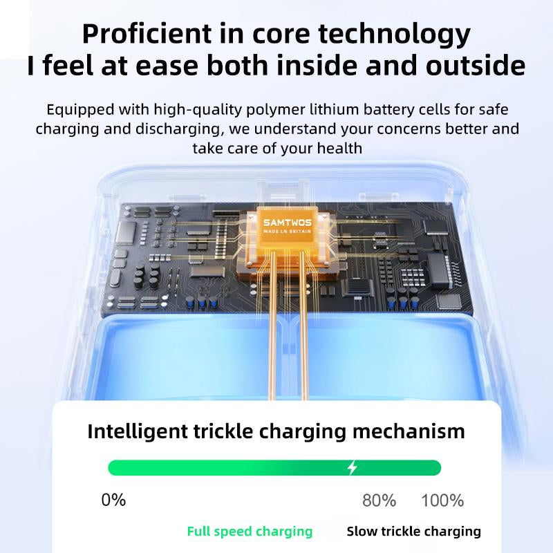 USB-C 10000Mah 20W Magnetic Mini Wireless Power Bank with Built-In Cord, Display, Wireless Charging, Compact Design, Magsafe Charger - Shell Smartphone Chargeable Magnetic Power Bank Power Bank Portable Charger Cable White