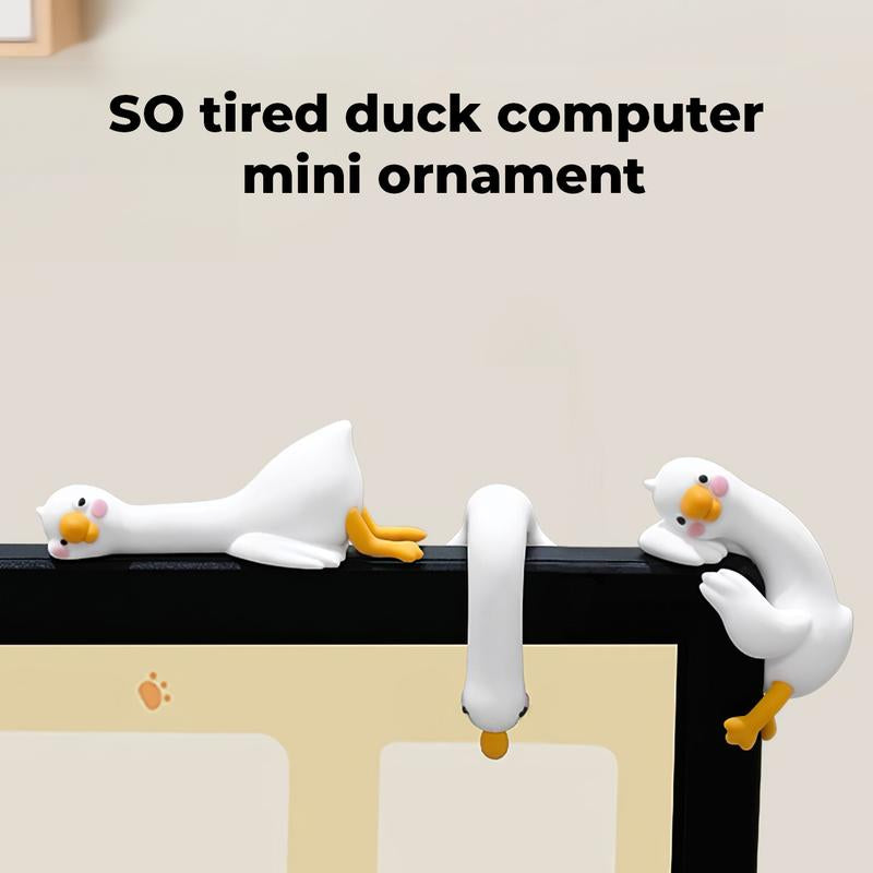 MUNBYN so Tired Lazy Duck Mini Desk Accessories 2025 New Desk Ornaments Work Partner 3Pcs/Set Perfect Desktop Decorations for Computer Screens, Office, and Home Decor Black Friday Christmas Gifts