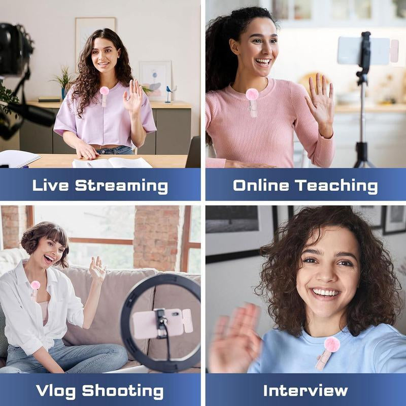 Wireless Lavalier Microphone with USB Rechargeable Feature - Plug-and-Play Lapel Mic for Video Recording, Teaching, Interviews, and Podcasting - Ideal Gift for Mothers and Partners