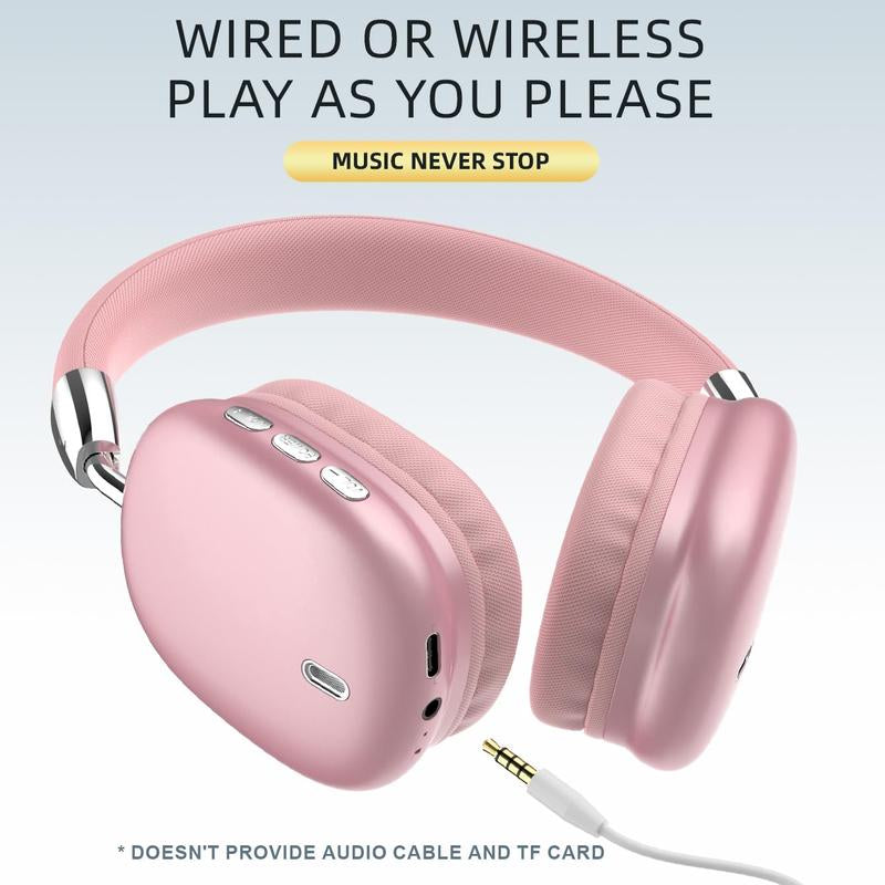 New Wireless Headset, Hifi Clear Call, Comfortable Fit with Head, Foldable, Rotatable, Stretchable. Compatible with Mobile Phones, Computers, MP3 and Other Devices. Wireless Headphones (Pink),Tiktokshopbacktoschool