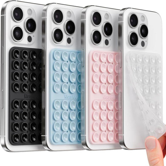 Klearlook Silicone Suction Cup Phone Case Mount Double Sided Sticky Phone Grip with Higher Suction Power for Iphone 17 Android Hands Free Phone Accessories Holder for Selfies and Videos