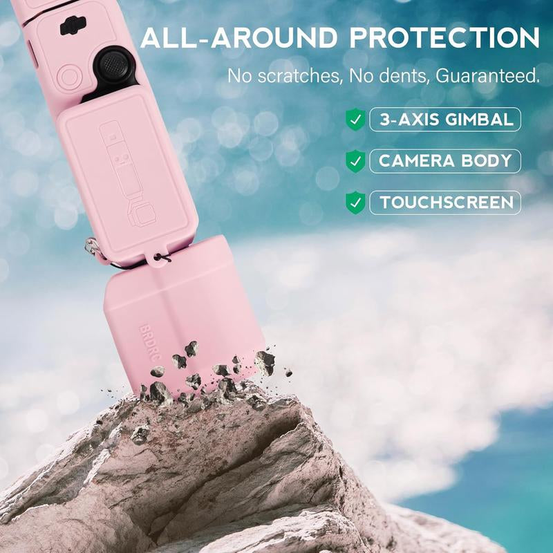 DJI Pocket 3 Case Soft Silicone Protective Case Compatible with Osmo Pocket 3 Creator Combo Lightweight Screen Protector Grip Cover Accessories Pink Camera Smartphone Protection Shockproof