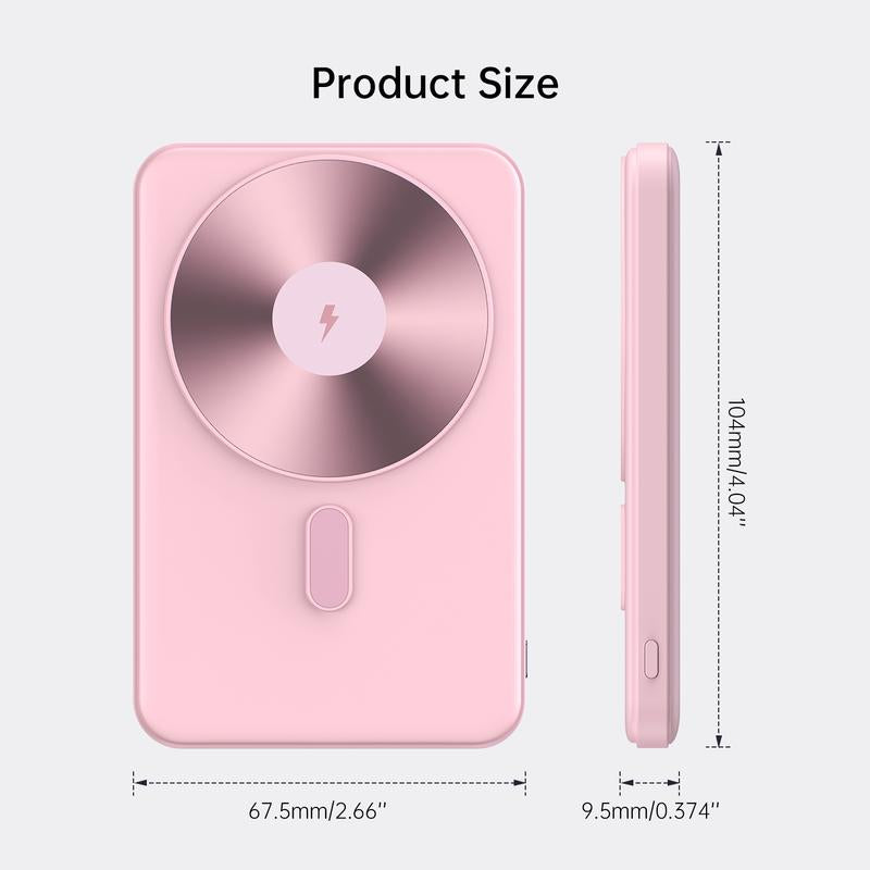 Magnetic Wireless Charging Power Bank,For Magsafe Portable Charger, 5000Mah Magnetic Power Bank, Ultra-Thin Portable,Magnetic Power Bank for Iphone 16/16 Pro/16 Pro Max, Iphone 15/14/13/12 Series