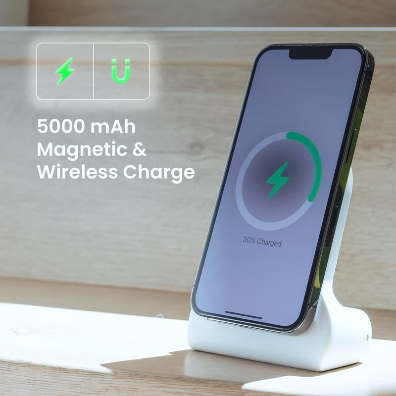 Kraftgeek Powershutter Power Bank Stand Phone Grip, Magsafe Power Bank with Bluetooth Shutter for Iphone 12-17 Series and Pixel 10 Durable Lithium Battery Usb Battery Powered