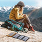 Solar Powered Power Bank, Portable Solar Phone Charger with Foldable Solar Panels, 20000Mah High Capacity Solar Power Bank for Smart Phones, Tablets