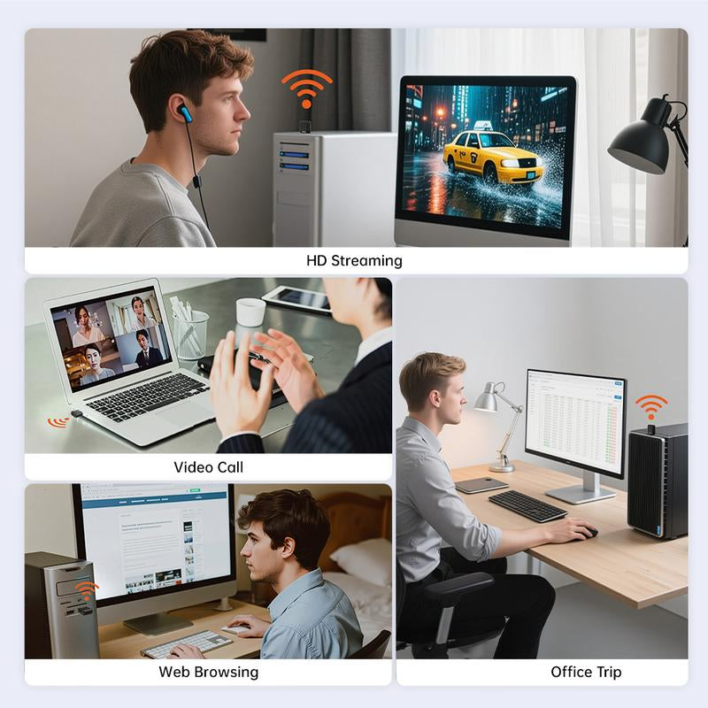 Plery USB Wifi Adapter for Desktop PC, 5G 2.4G Dual Band Wifi Dongle 802.11AC 650Mbps Wireless Network Adapter for Laptop, Compatible with Windows 11/10/8.1/8/7/XP