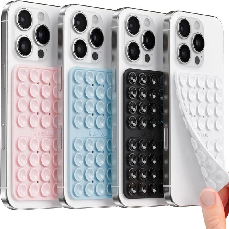 Klearlook Silicone Suction Cup Phone Case Mount Double Sided Sticky Phone Grip with Higher Suction Power for Iphone 17 Android Hands Free Phone Accessories Holder for Selfies and Videos