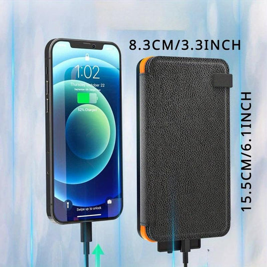 Solar Powered Power Bank, Portable Solar Phone Charger with Foldable Solar Panels, 20000Mah High Capacity Solar Power Bank for Smart Phones, Tablets