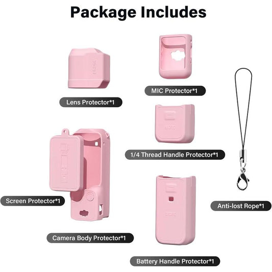 DJI Pocket 3 Case Soft Silicone Protective Case Compatible with Osmo Pocket 3 Creator Combo Lightweight Screen Protector Grip Cover Accessories Pink Camera Smartphone Protection Shockproof