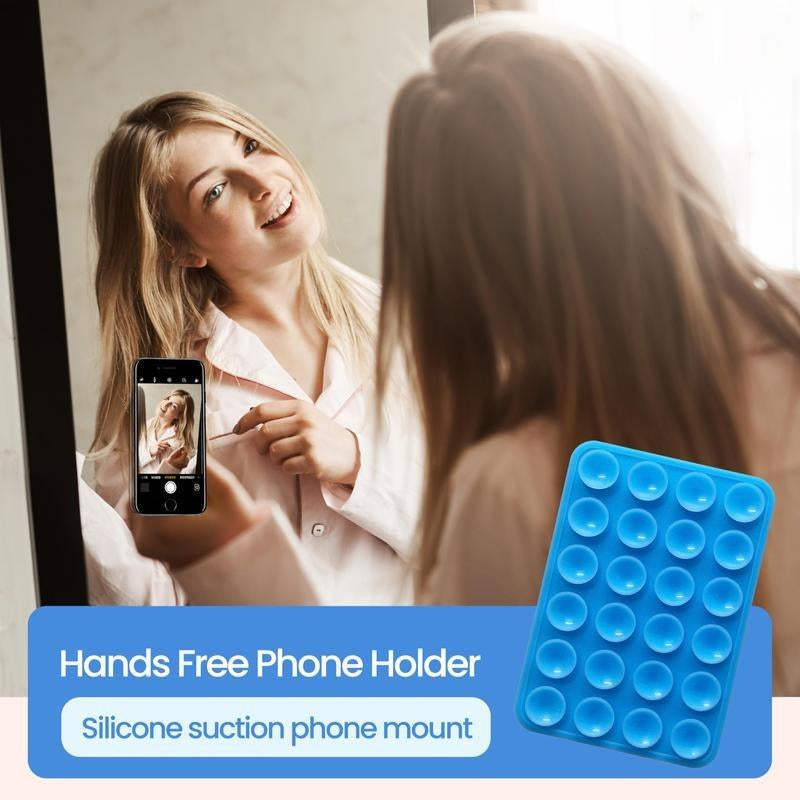 Double-Sided Silicone Suction Cup Phone Case Mount, Hands-Free Strong Grip Holder for Selfies & Videos, Ideal for Iphone & Android, Stand, Suction Phone Holder, Phone Car Holder, Phone Mounted
