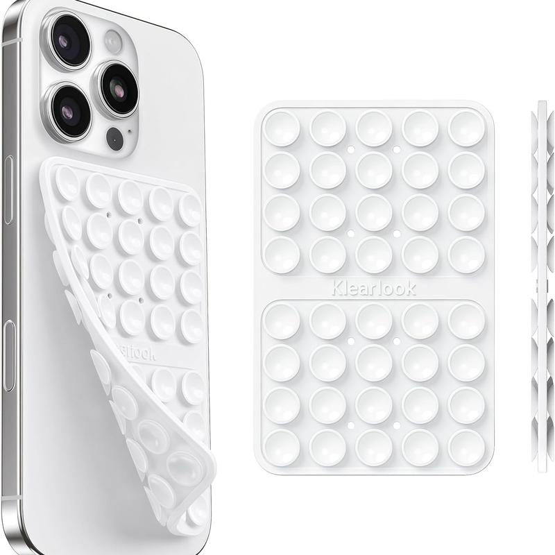 Klearlook Silicone Suction Cup Phone Case Mount Double Sided Sticky Phone Grip with Higher Suction Power for Iphone 17 Android Hands Free Phone Accessories Holder for Selfies and Videos