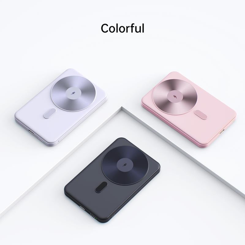 Magnetic Wireless Charging Power Bank,For Magsafe Portable Charger, 5000Mah Magnetic Power Bank, Ultra-Thin Portable,Magnetic Power Bank for Iphone 16/16 Pro/16 Pro Max, Iphone 15/14/13/12 Series