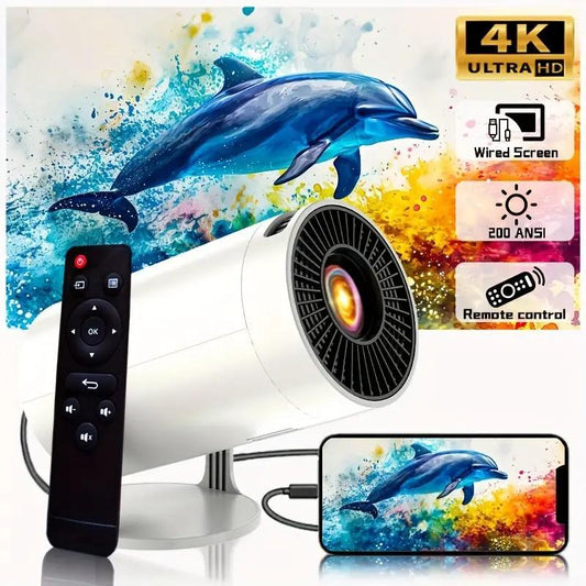 Upport 4K/1080P Short-Throw Home Theater Projector – 200 ANSI, Giant 130” Screen, Portable & 180° Rotatable