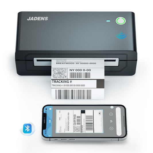 JADENS Shipping Label Printer 668BT, Bluetooth Wireless Thermal Label Printer, Compatible with Ios, Android, Windows, Mac, Chromebook, Widely Used for Etsy, Ebay, Shopify, USPS