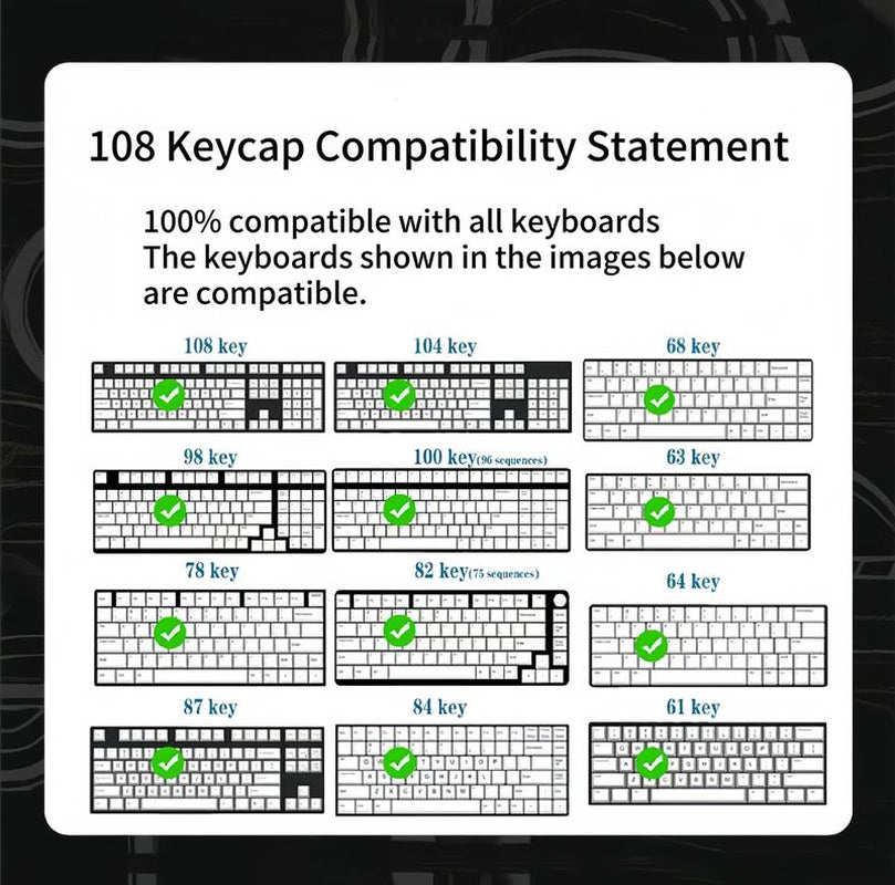 Mechanical Pink PBT Keycaps: 108-Key Pudding - Transparent Heart Shine-Through for 60% Layout