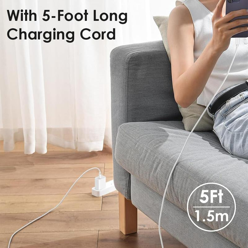 Buy 1 Get 1 Free: 4-Pcs 20W PD Fast Charger Block & 5Ft Type-C to Light Ning Cable for I Phone 14/13/12/11, I Pad - Travel Ready，Smartphones with Other CC Interfaces