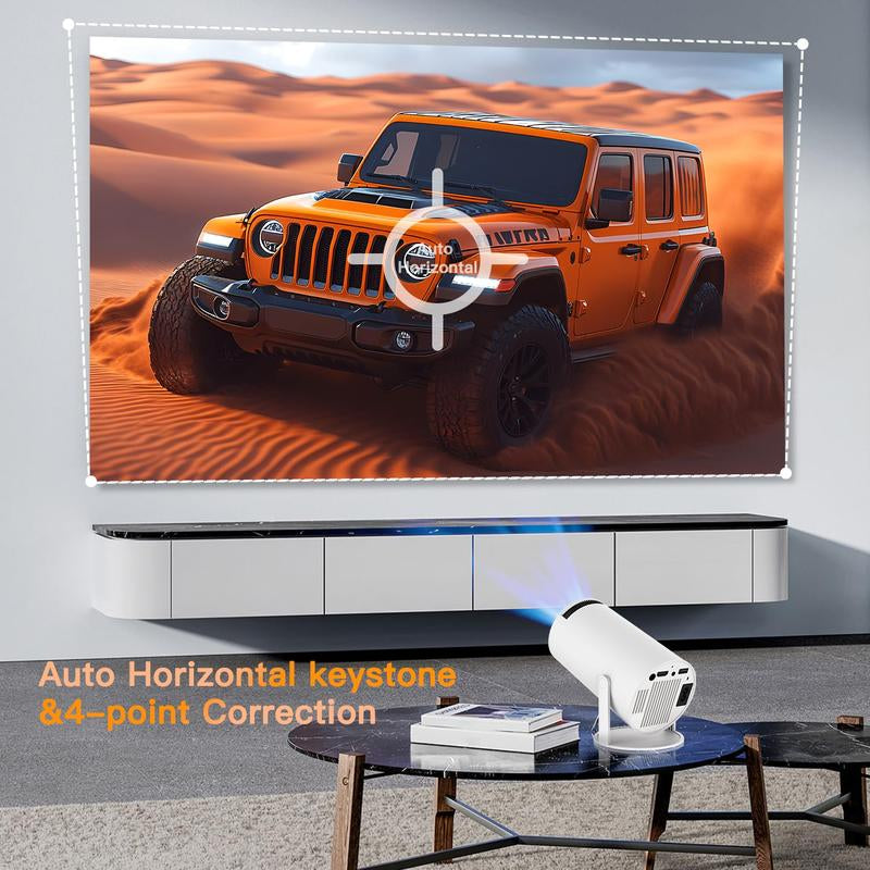 Rockdo Mini Projector, Support 4K 1080P Portable Projector with Dual Band WIFI6 5G Wireless 5.2 Bluetooth Android 11, 180° Rotatable, Auto Keystone Correction,35"-130" Screen Video Projector, the Best Gift
