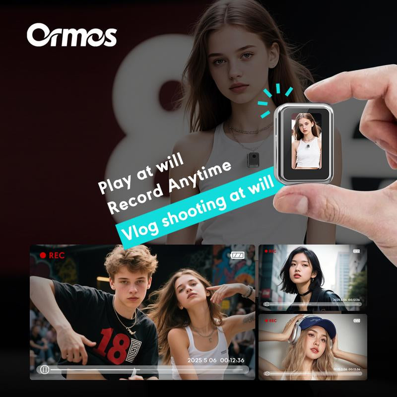 Ormos Mini Keychain Digital Camera – S131 Pocket-Size Camera Retro Vlog Camera with Necklace for Travel, Concerts, Kids & Instant Party,Gift.(No Charging Cable,No Sim Card)