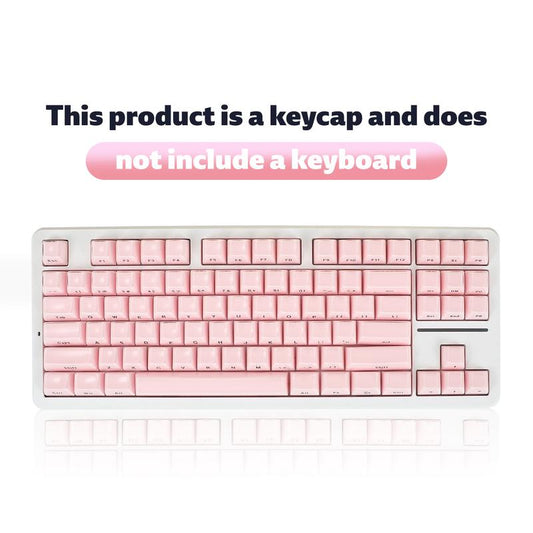 Mechanical Pink PBT Keycaps: 108-Key Pudding - Transparent Heart Shine-Through for 60% Layout