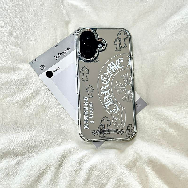 Gothic Cross Iphone 17 Case Mirror Pattern Phone Cases for Iphone17-11 Pro Max – Stylish Shockproof Cover.Iphone 17 Case/16 plus Case/15 Promax Case/14 Case/13 Case