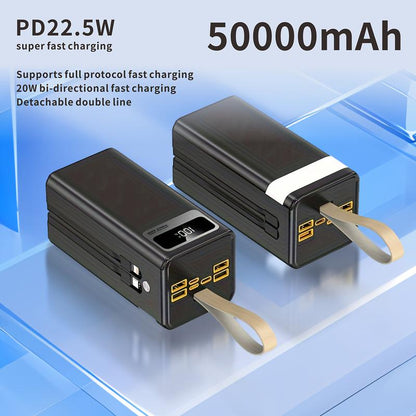 30000Mah/50000Mah Power Bank, Capacity Portable Charger with Digital Display , Fast Charging up to 22.5W, Used for Outdoor, Camping, Travel,Snug Power Bank Power Bank Black Phone Smartphone Chargeable Electronics Accessories