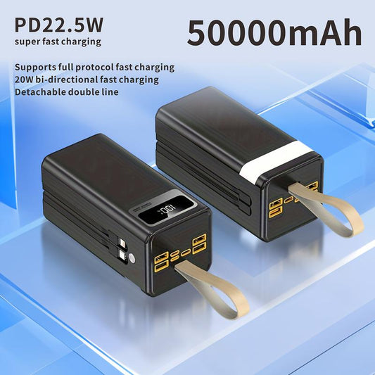 30000Mah/50000Mah Power Bank, Capacity Portable Charger with Digital Display , Fast Charging up to 22.5W, Used for Outdoor, Camping, Travel,Snug Power Bank Power Bank Black Phone Smartphone Chargeable Electronics Accessories