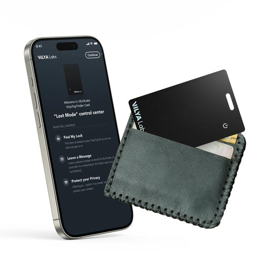 Vilyalabs Smart Finder Card; Ultra Thin Wallet Tracker; Wireless Charging; Works with Apple Find My (IOS Only); Item Finder for Wallet, Luggage, Bags