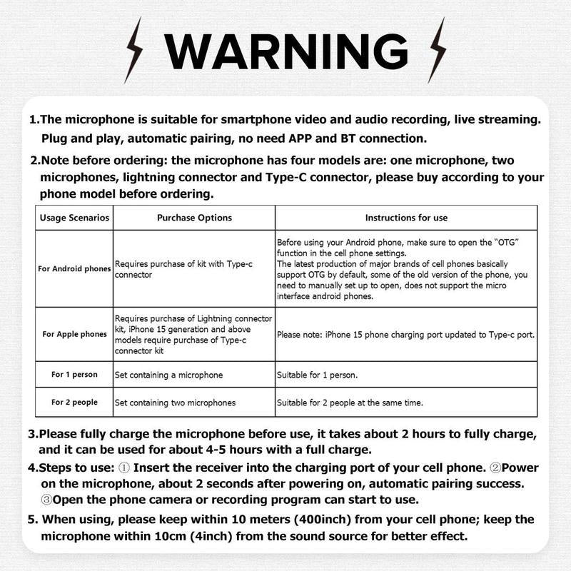 Wireless Lavalier Microphone with USB Rechargeable Feature - Plug-and-Play Lapel Mic for Video Recording, Teaching, Interviews, and Podcasting - Ideal Gift for Mothers and Partners