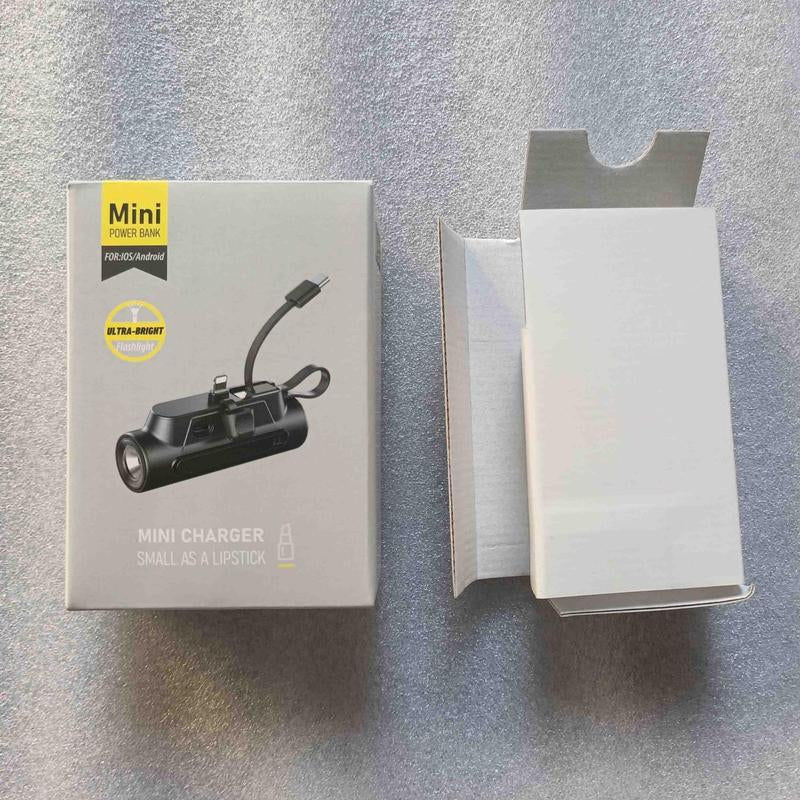 Portable Power Bank, 1 Count 5000Mah Mini Power Bank with Built-In USB-C Cable & Phone Holder, Fast Charging Power Bank for Iphone Samsung Android, Charger Connector, Battery Rechargeable, Electronics Accessories