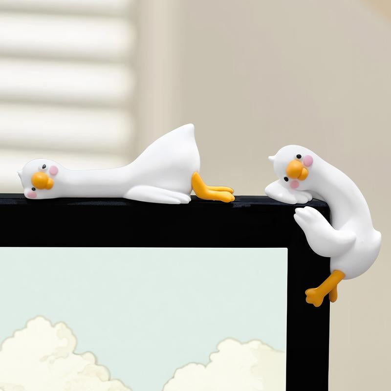 MUNBYN so Tired Lazy Duck Mini Desk Accessories 2025 New Desk Ornaments Work Partner 3Pcs/Set Perfect Desktop Decorations for Computer Screens, Office, and Home Decor Black Friday Christmas Gifts