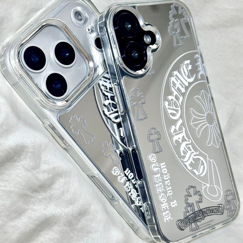 Gothic Cross Iphone 17 Case Mirror Pattern Phone Cases for Iphone17-11 Pro Max – Stylish Shockproof Cover.Iphone 17 Case/16 plus Case/15 Promax Case/14 Case/13 Case