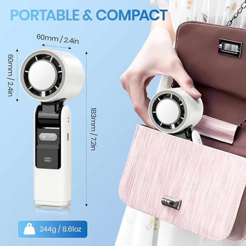 ICE-FREEZE Cooling Fan (10M/S) | 3-In-1 Foldable Neck Fan | 100-Speed。Portable Handheld Turbine Fan, Suitable for Travel,Outdoor and Home Use.