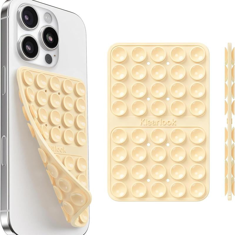 Klearlook Silicone Suction Cup Phone Case Mount Double Sided Sticky Phone Grip with Higher Suction Power for Iphone 17 Android Hands Free Phone Accessories Holder for Selfies and Videos