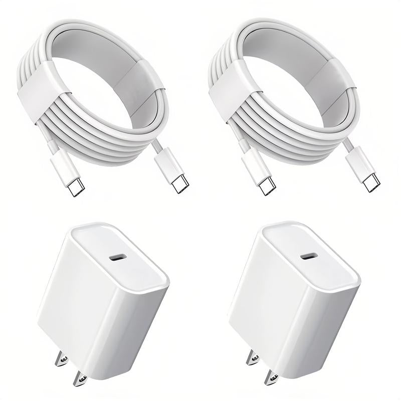 Buy 1 Get 1 Free: 4-Pcs 20W PD Fast Charger Block & 5Ft Type-C to Light Ning Cable for I Phone 14/13/12/11, I Pad - Travel Ready，Smartphones with Other CC Interfaces