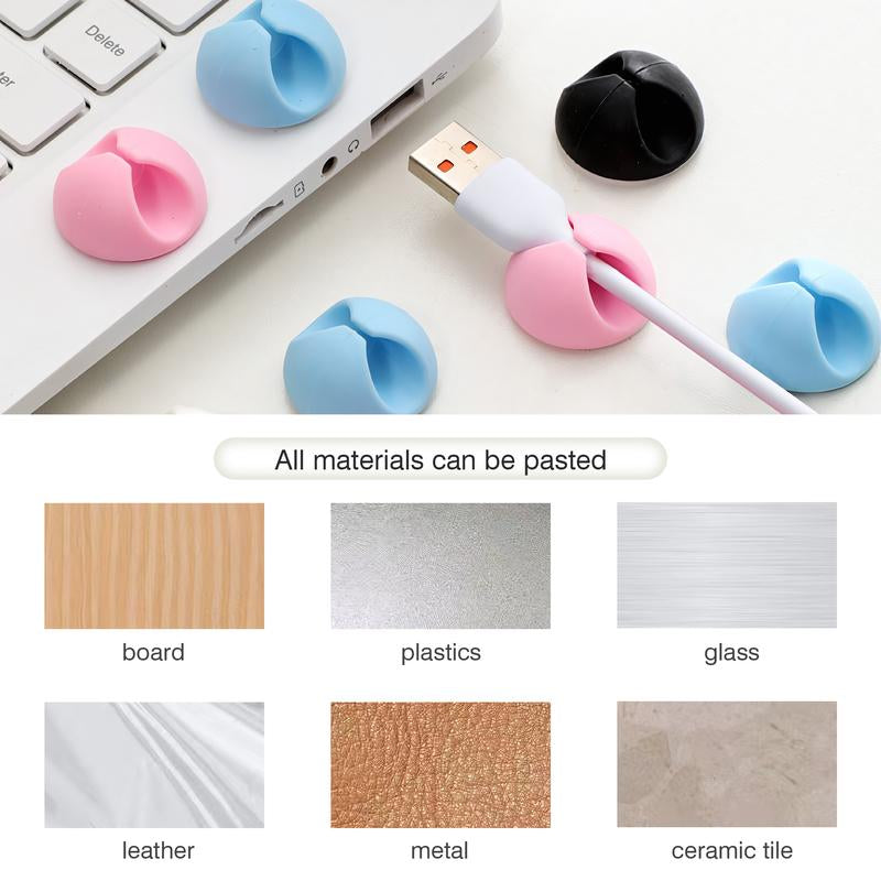 4 Counts Convenient Cable Clips, Ultra-Adhesive Compact Cable Holders for Cord Organization, Wire Holders for Organizing Power Cables, Phone Chargers, USB Cables