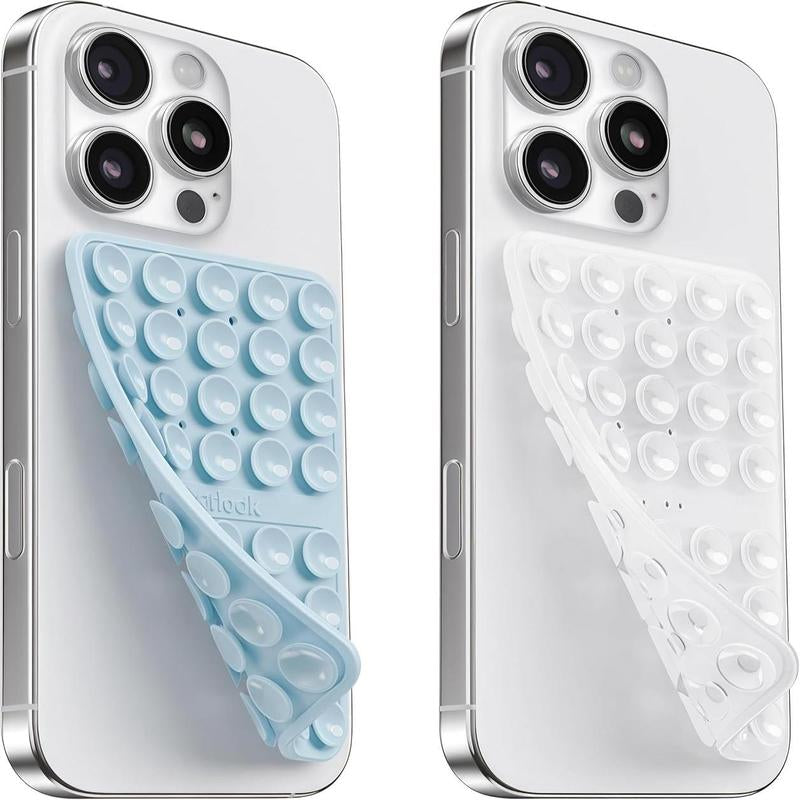 Klearlook Silicone Suction Cup Phone Case Mount Double Sided Sticky Phone Grip with Higher Suction Power for Iphone 17 Android Hands Free Phone Accessories Holder for Selfies and Videos
