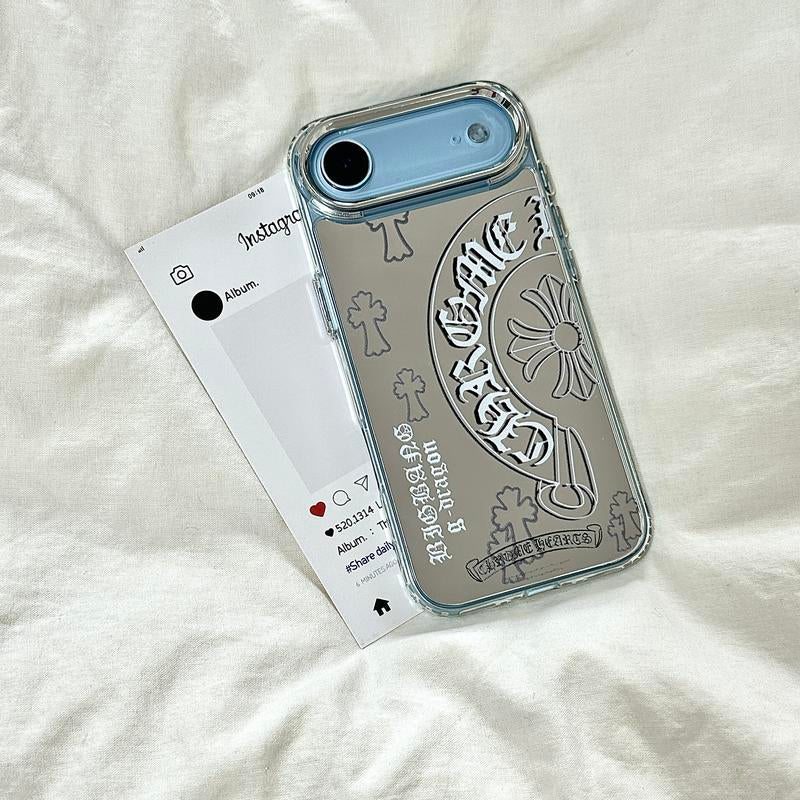 Gothic Cross Iphone 17 Case Mirror Pattern Phone Cases for Iphone17-11 Pro Max – Stylish Shockproof Cover.Iphone 17 Case/16 plus Case/15 Promax Case/14 Case/13 Case
