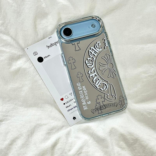 Gothic Cross Iphone 17 Case Mirror Pattern Phone Cases for Iphone17-11 Pro Max – Stylish Shockproof Cover.Iphone 17 Case/16 plus Case/15 Promax Case/14 Case/13 Case